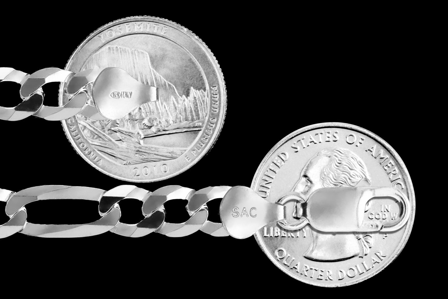 Figaro 220 - 9.8mm - Sterling Silver Figaro Chain Necklace