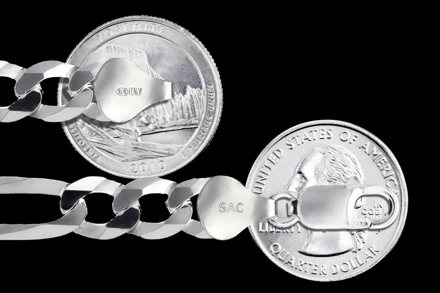 Figaro 250 - 11mm - Sterling Silver Figaro Chain Necklace