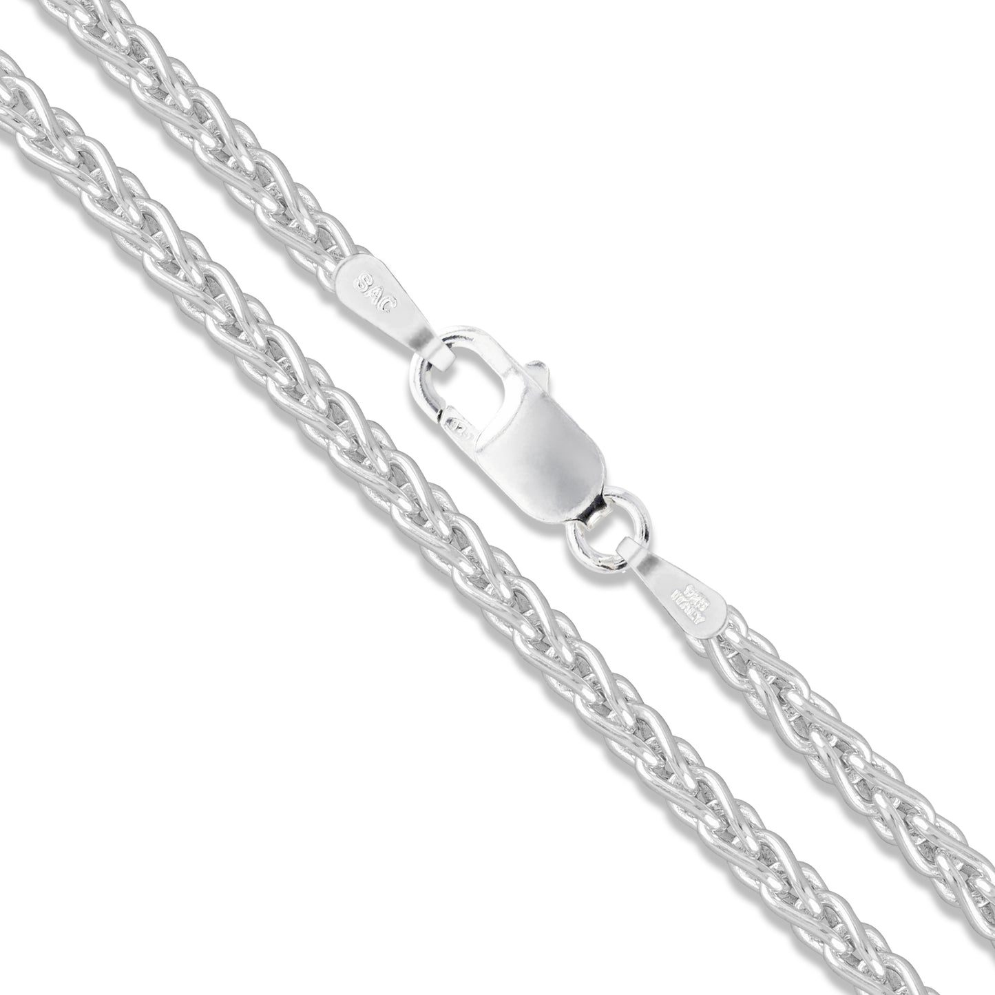 Wheat 060 - 2.5mm - Sterling Silver Wheat Chain Necklace