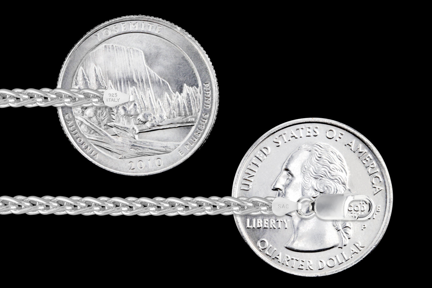 Wheat 080 - 3.4mm - Sterling Silver Wheat Chain Necklace