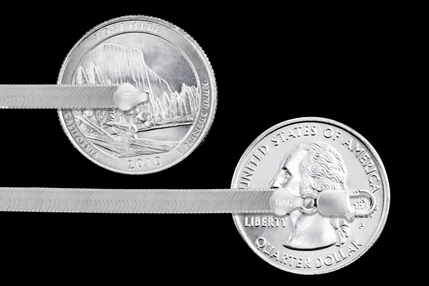 Herringbone 040 - 3.3mm - Sterling Silver Herringbone Chain Necklace