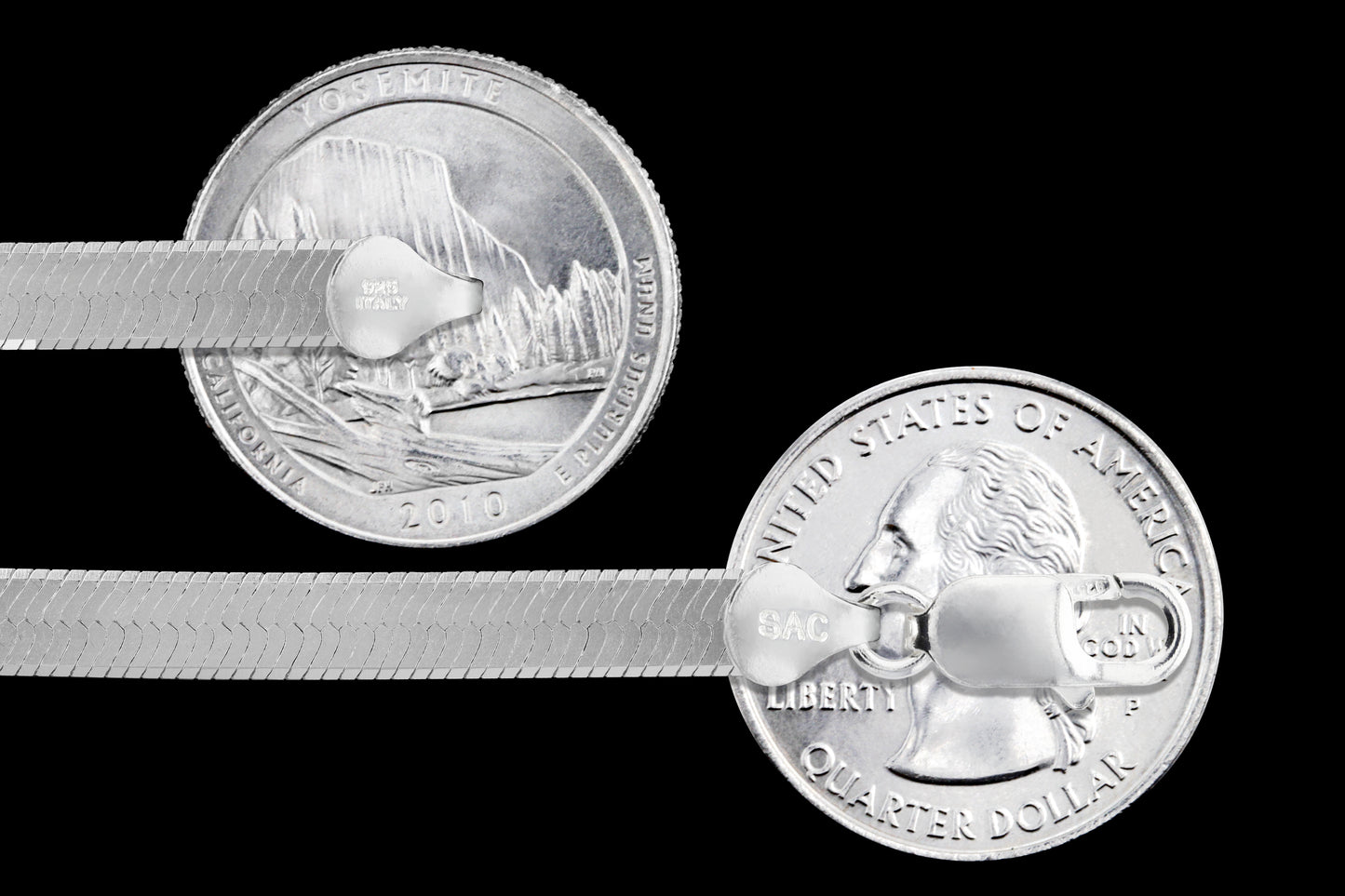 Herringbone 080 - 7.2mm - Sterling Silver Herringbone Chain Necklace