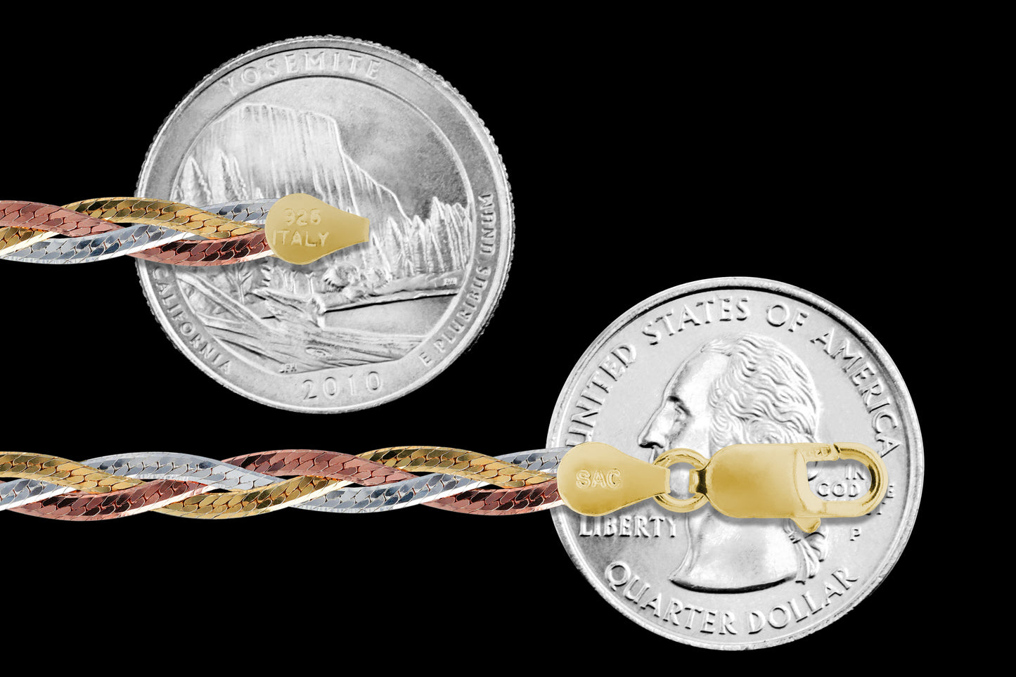 Herringbone 3 Braid 040 - 5mm - Sterling Silver Chain Necklace