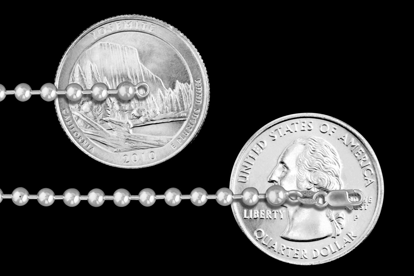 Bead 400 - 4mm - Sterling Silver Bead Chain Necklace