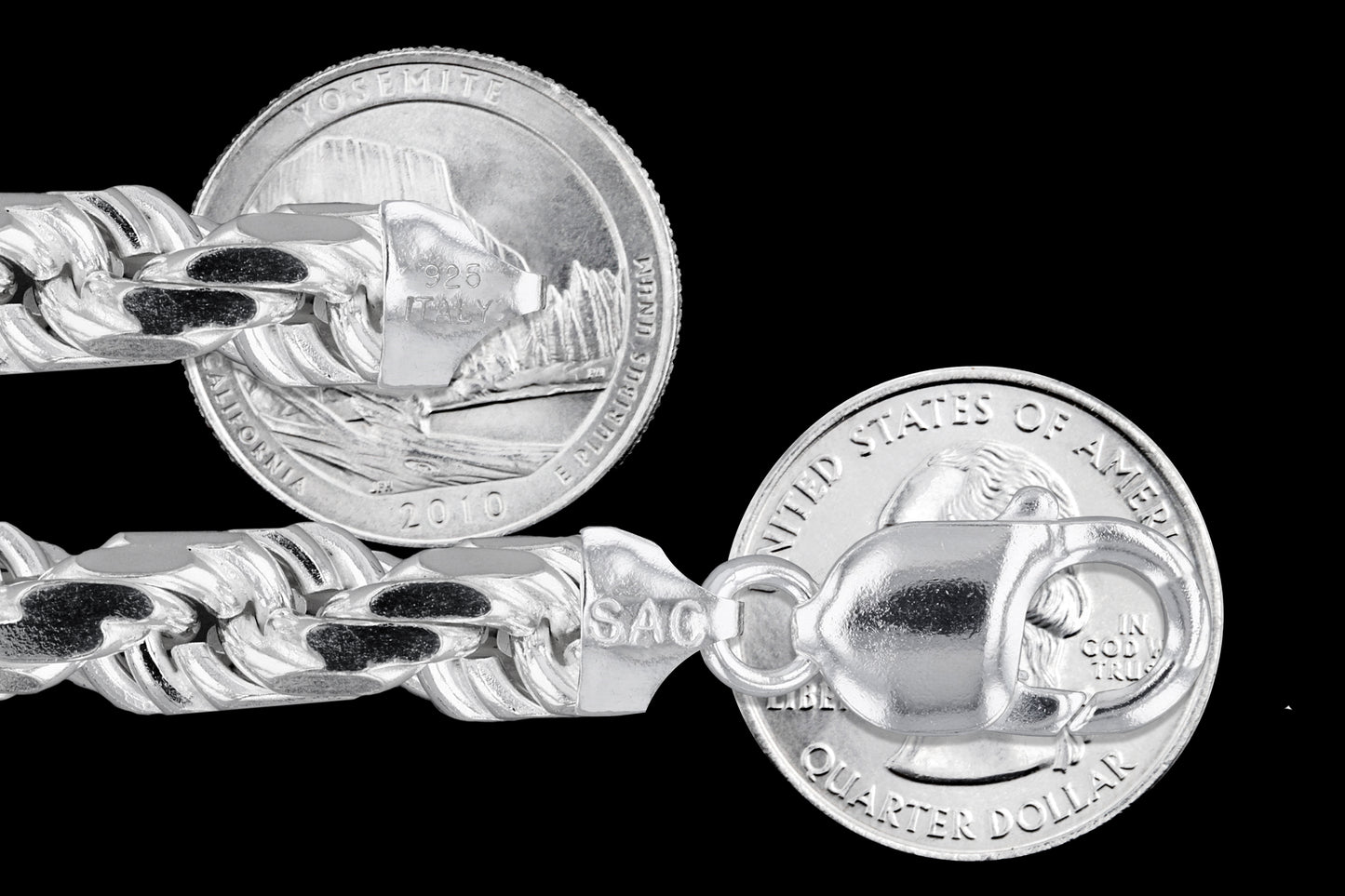 Rope 200 - 9.7mm - Sterling Silver Rope Chain Necklace