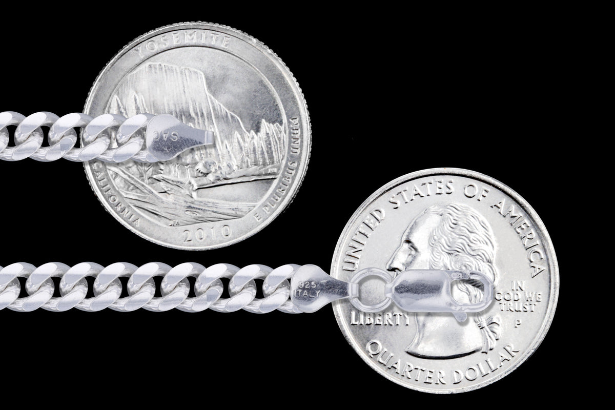 Miami Cuban 120 - 4.2mm - Sterling Silver Miami Cuban Link Chain Necklace