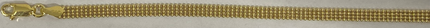 Gold Plated Strand Bead 100 - 4mm - Sterling Silver 4 Bead Chain Necklace