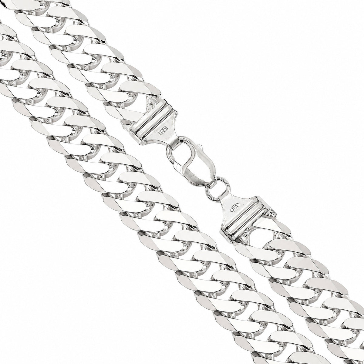 Double Curb 300 - 16mm - Sterling Silver Heavy Cuban Chain