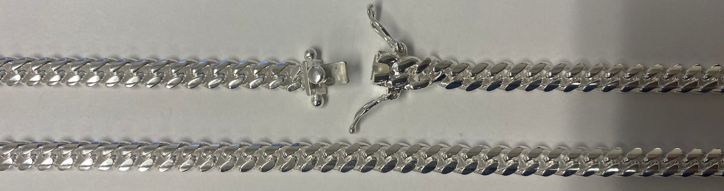Miami Cuban 200 Box Lock - 6.8mm - Sterling Silver Miami Cuban Link Chain