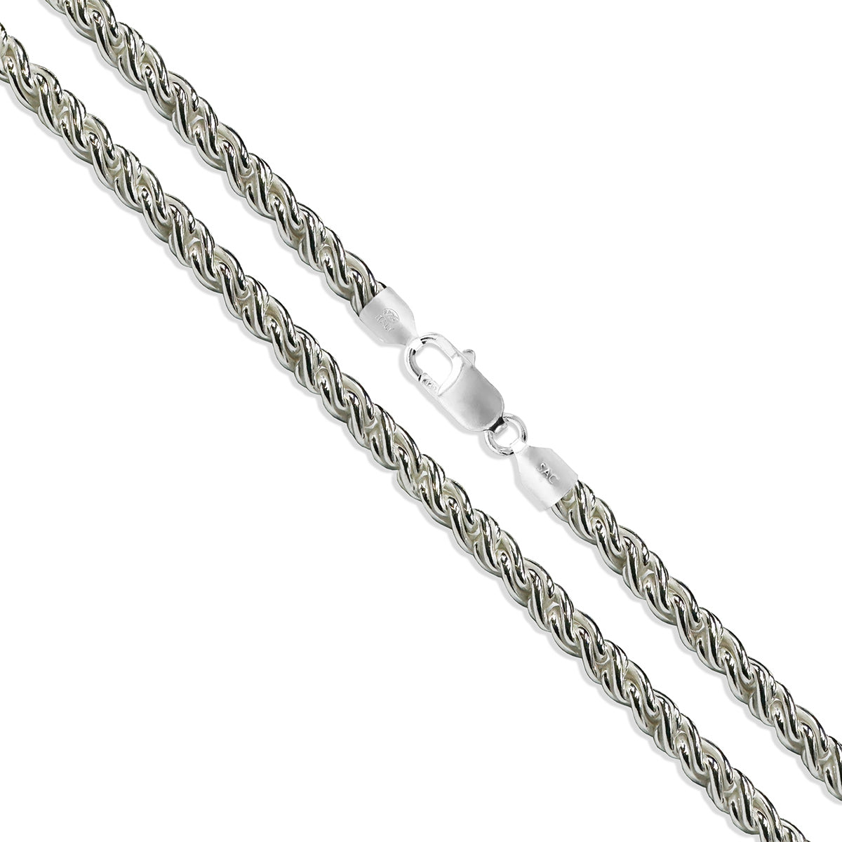 Torsion 120 - 4.3mm - Sterling Silver Torsion Rope Chain Necklace