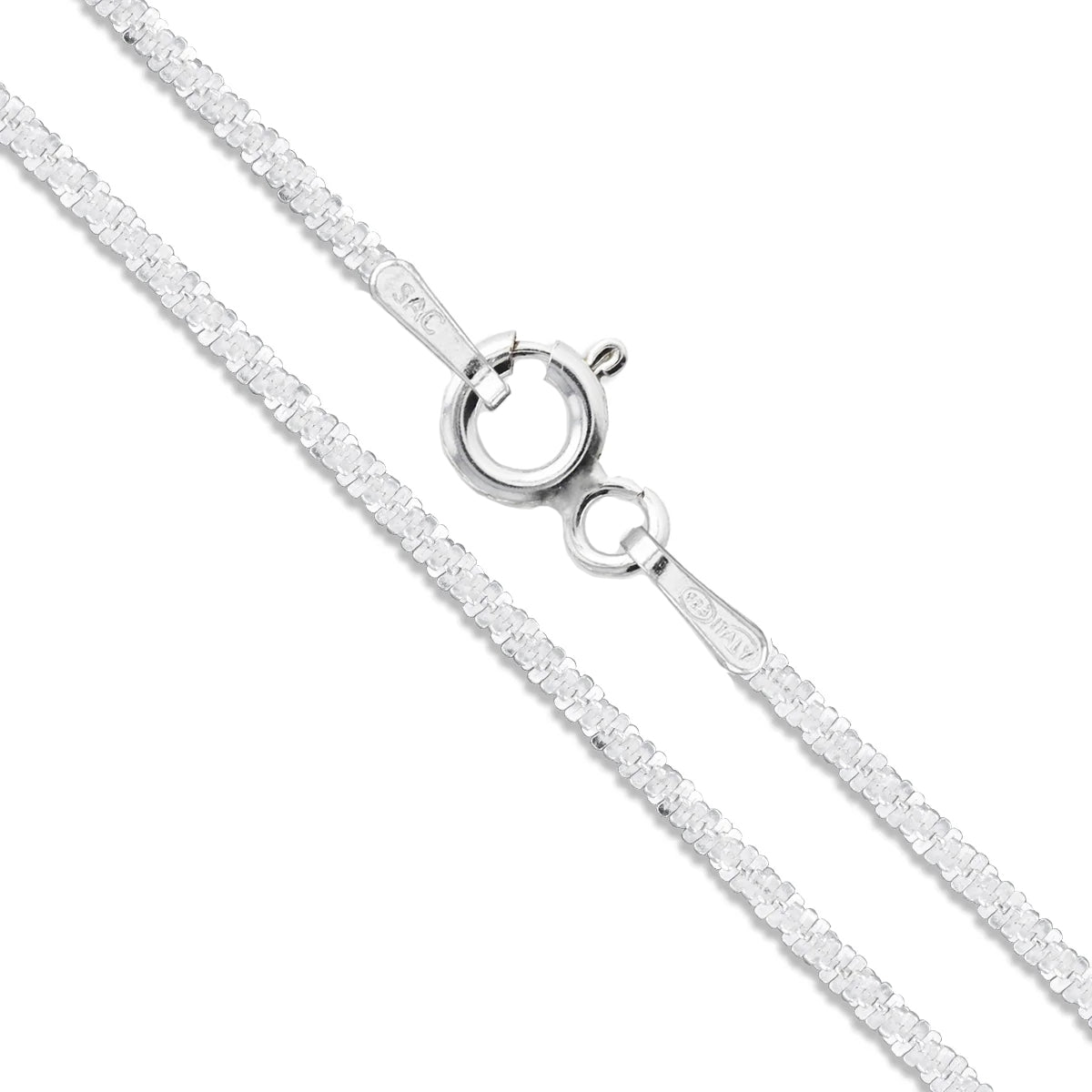 Criss Cross 020 - 1.3mm - Sterling Silver Criss Cross Chain Necklace