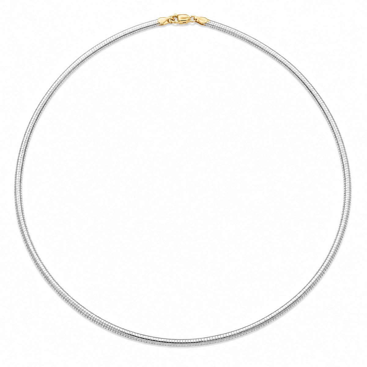 Lightweight Omega - 4mm - Sterling Silver Two-Tone Reversible Chain Necklace