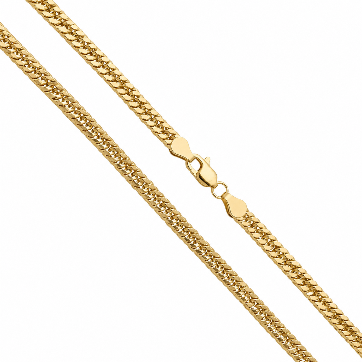 Double Curb Hollow - 4mm - Yellow 10k Gold Chain
