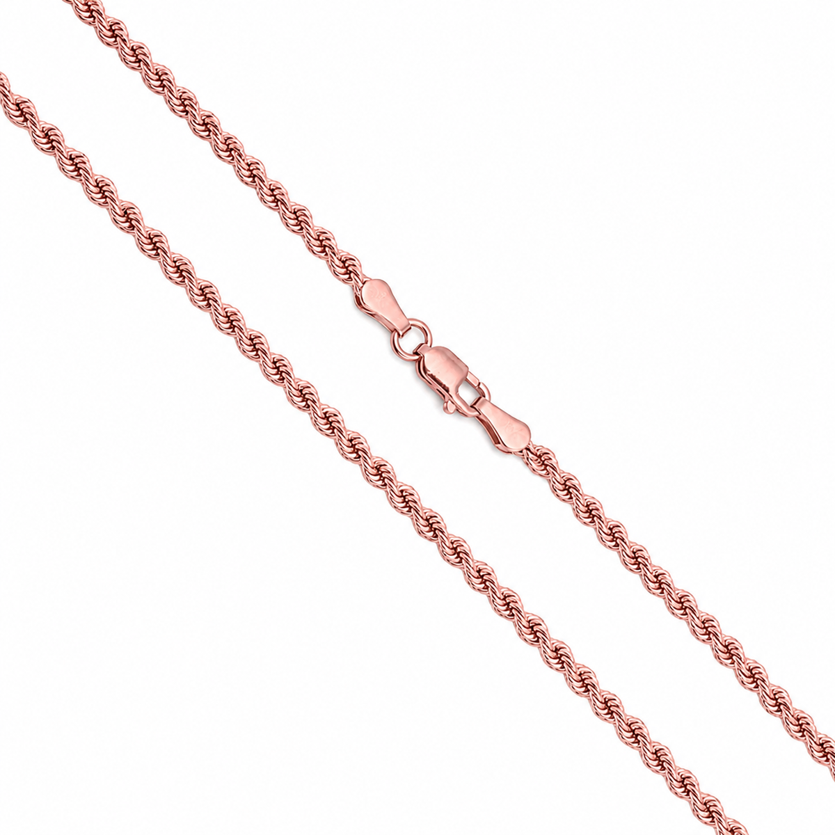 Rope Hollow Diamond-Cut - 2.2mm - Rose 10k Gold Chain
