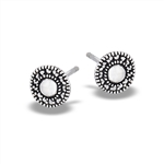Sterling Silver Bali Style Granulated Stud EARRING