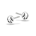 Sterling Silver Small Peace SIGN Stud Earring