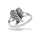 Sterling Silver Interlocked Angel Wings Ring