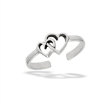Sterling Silver Mother And Child Hearts Toe Ring
