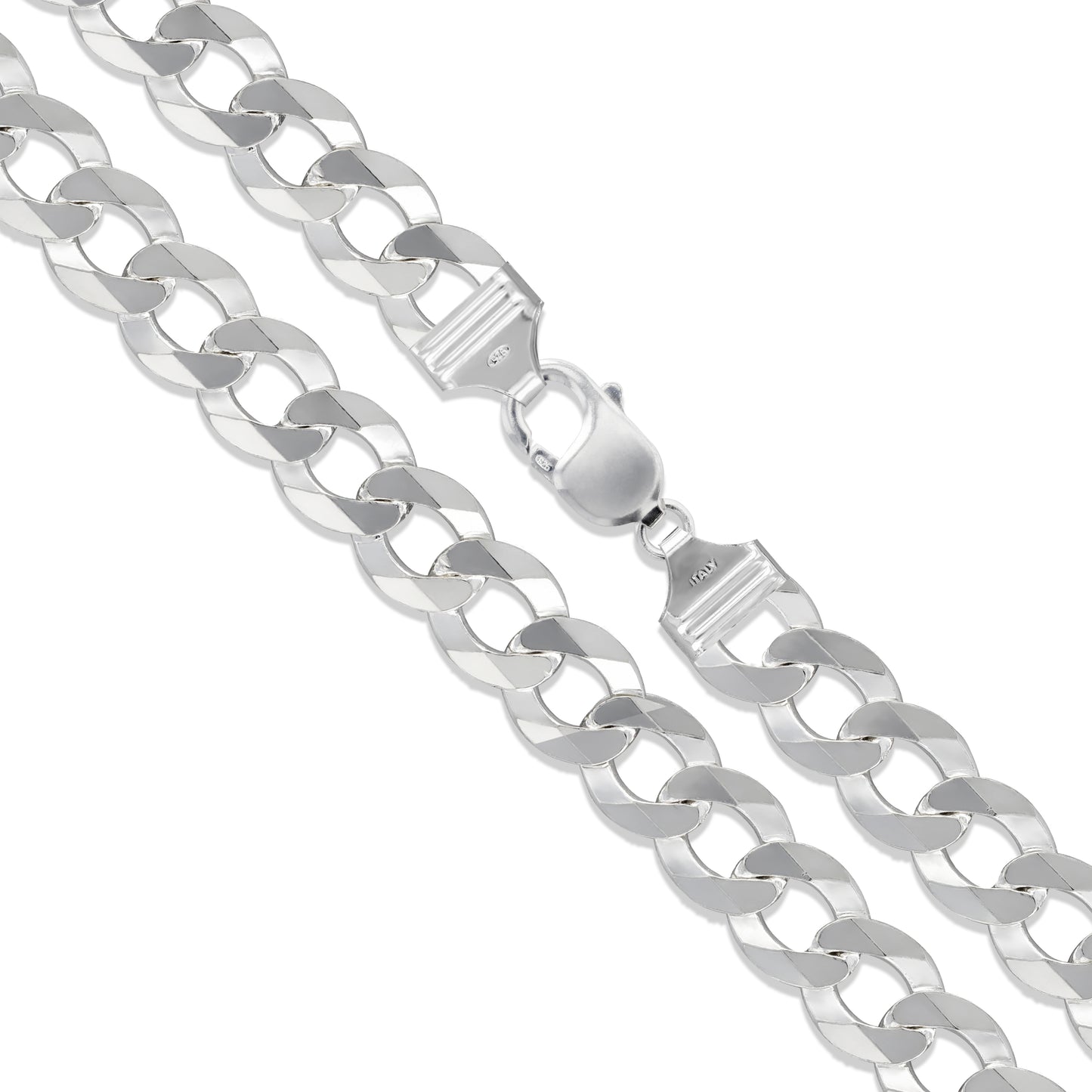 Curb 400 - 15.5mm - Sterling Silver Curb Chain Necklace