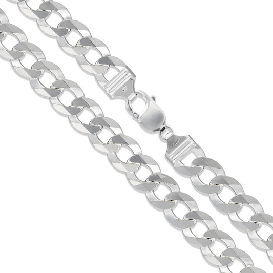 Curb 400 - 15.5mm - Sterling Silver Curb Chain Necklace