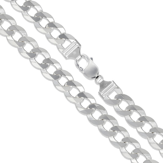 Curb 400 - 15.5mm - Sterling Silver Curb Chain Necklace