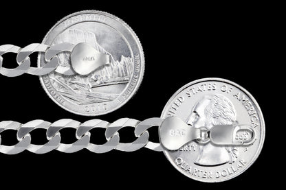 Curb 180 - 7.8mm - Sterling Silver Curb Chain Necklace