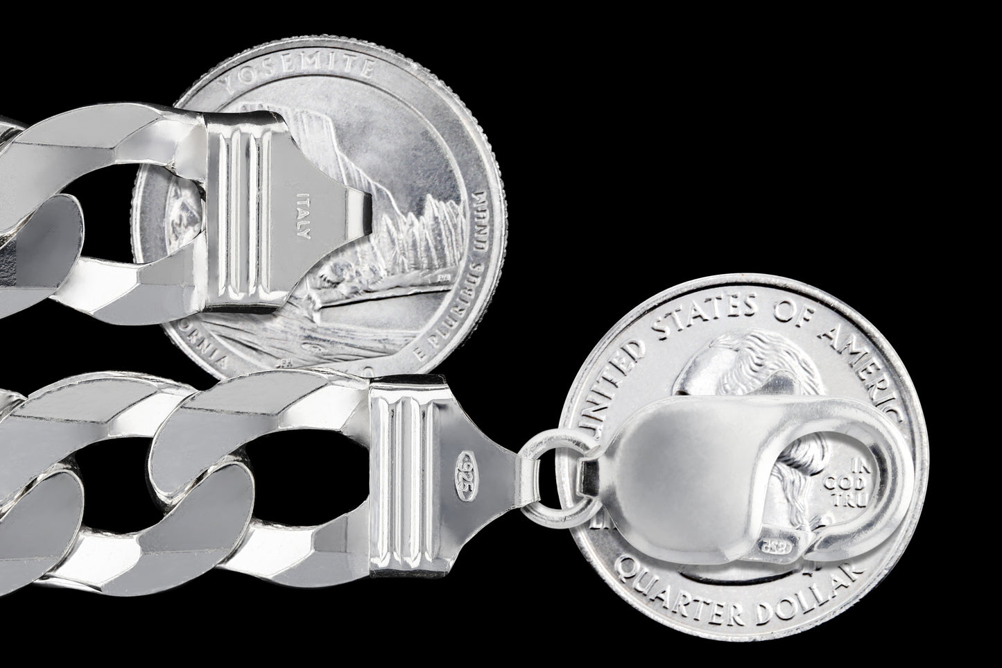 Curb 300 - 13.5mm - Sterling Silver Curb Chain Necklace