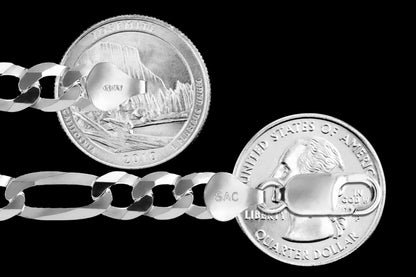Figaro 220 - 9.8mm - Sterling Silver Figaro Chain Necklace
