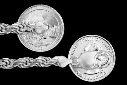 Rope 150 - 7.5mm - Sterling Silver Rope Chain Necklace