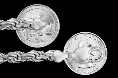 Rope 180 - 8mm - Sterling Silver Rope Chain Necklace