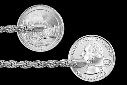 Rope 100 - 5.1mm - Sterling Silver Rope Chain Necklace