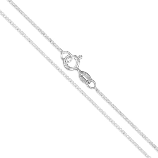 Box 019 - 1.0mm - Sterling Silver Diamond-Cut Box Chain Necklace