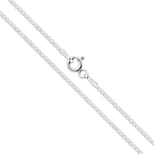 Round Box 024 - 1.3mm - Sterling Silver Round Box Chain Necklace