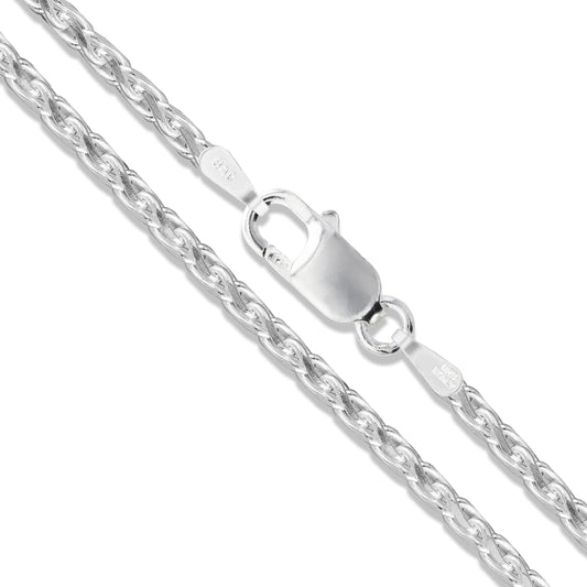 Wheat Diamond-Cut 060 - 2.3mm - Sterling Silver Wheat Diamond-Cut Chain Necklace
