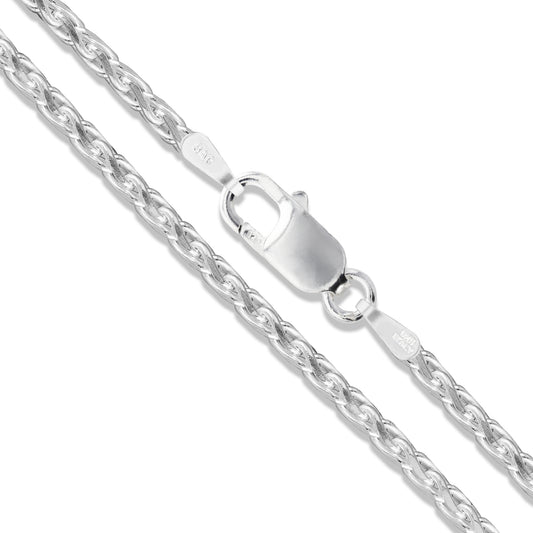 Wheat Diamond-Cut 060 - 2.3mm - Sterling Silver Wheat Diamond-Cut Chain Necklace