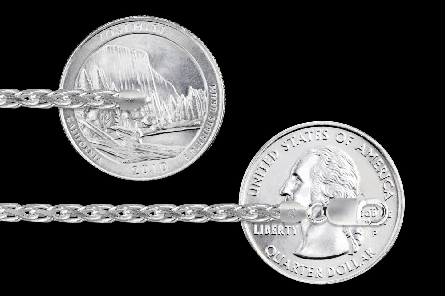 Wheat Diamond-Cut 080 - 2.6mm - Sterling Silver Wheat Diamond-Cut Chain Necklace