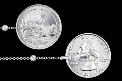 Cable Bead 030 - 1.2mm - Sterling Silver Cable 3mm Bead Chain Necklace