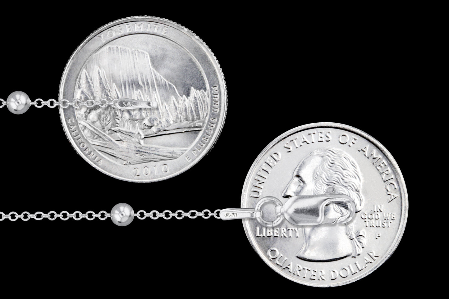 Cable Bead 030 - 1.2mm - Sterling Silver Cable 3mm Bead Chain Necklace