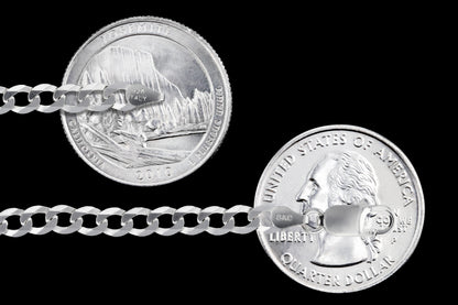 Curb 100 - 4.4mm - Sterling Silver Curb Chain Necklace