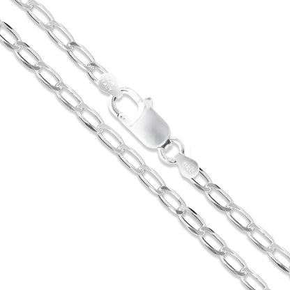 Long Curb 080 - 3.1mm - Sterling Silver Long Curb Chain Necklace