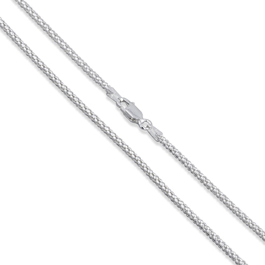 Popcorn 016 - 1.3mm - Sterling Silver Popcorn Chain Necklace