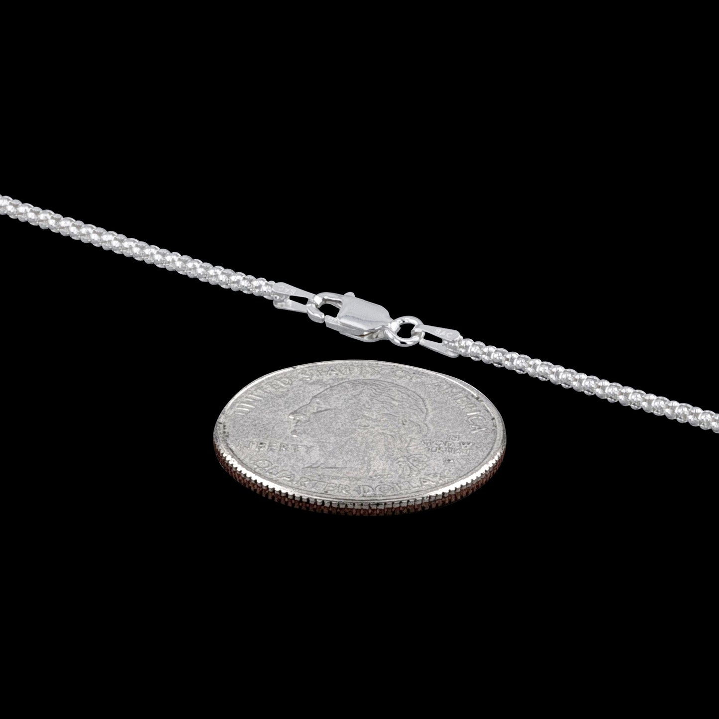 Popcorn 016 - 1.3mm - Sterling Silver Popcorn Chain Necklace