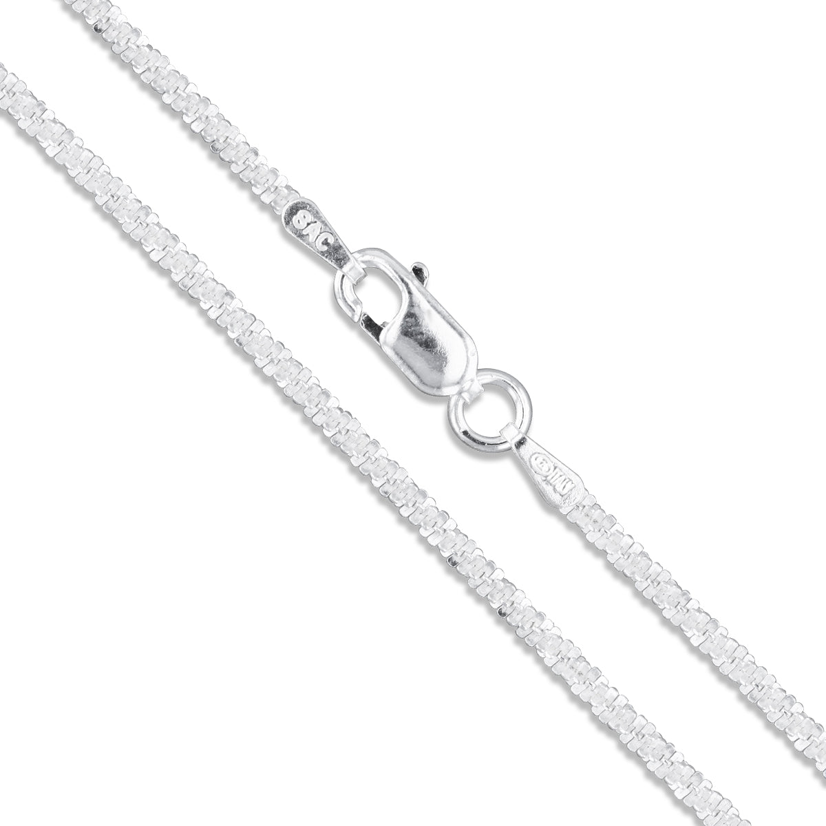 Criss Cross 080 - 4.3mm - Sterling Silver Criss Cross Chain Necklace