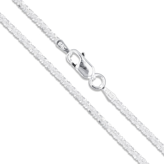 Criss Cross 080 - 4.3mm - Sterling Silver Criss Cross Chain Necklace