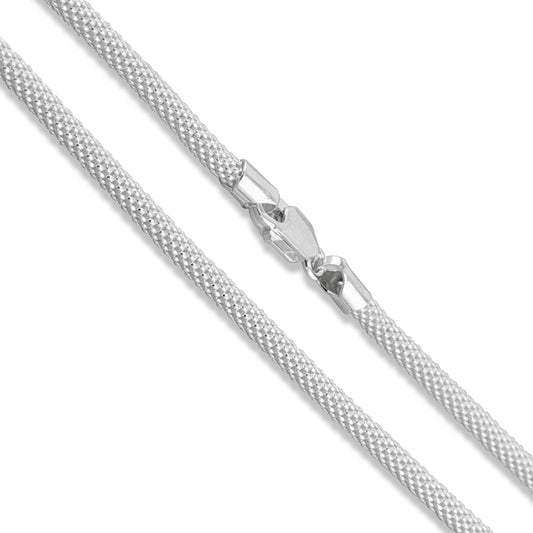 Popcorn Mesh 030 - 3mm - Sterling Silver Popcorn Mesh Chain Necklace