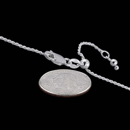 Rope Adjustable 030 - 1.5mm - Sterling Silver Rope Adjustable Chain Necklace