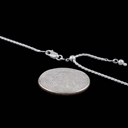 Wheat Adjustable 030 - 1.2mm - Sterling Silver Wheat Adjustable Chain Necklace