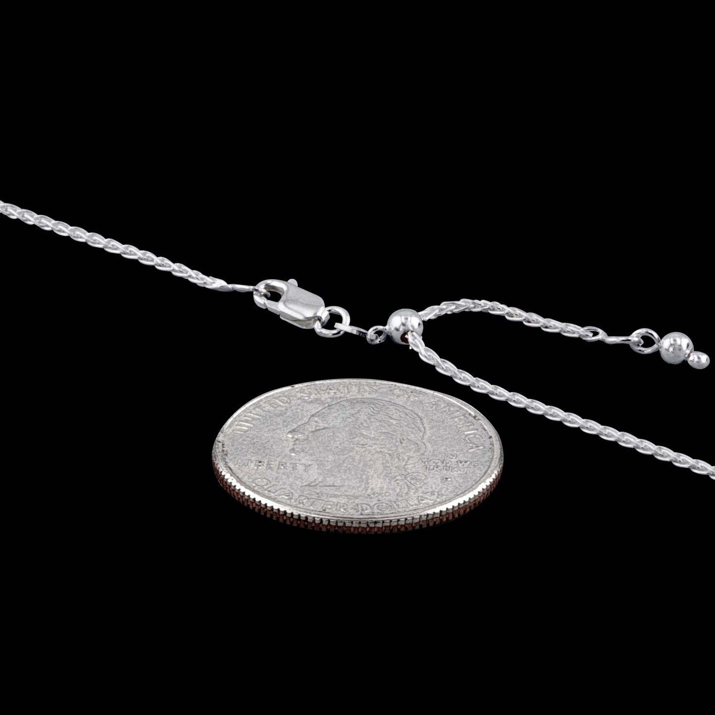 Wheat Adjustable 030 - 1.2mm - Sterling Silver Wheat Adjustable Chain Necklace