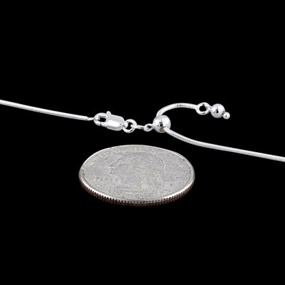 Snake Adjustable 025 - 1.1mm - Sterling Silver Snake Adjustable Chain Necklace