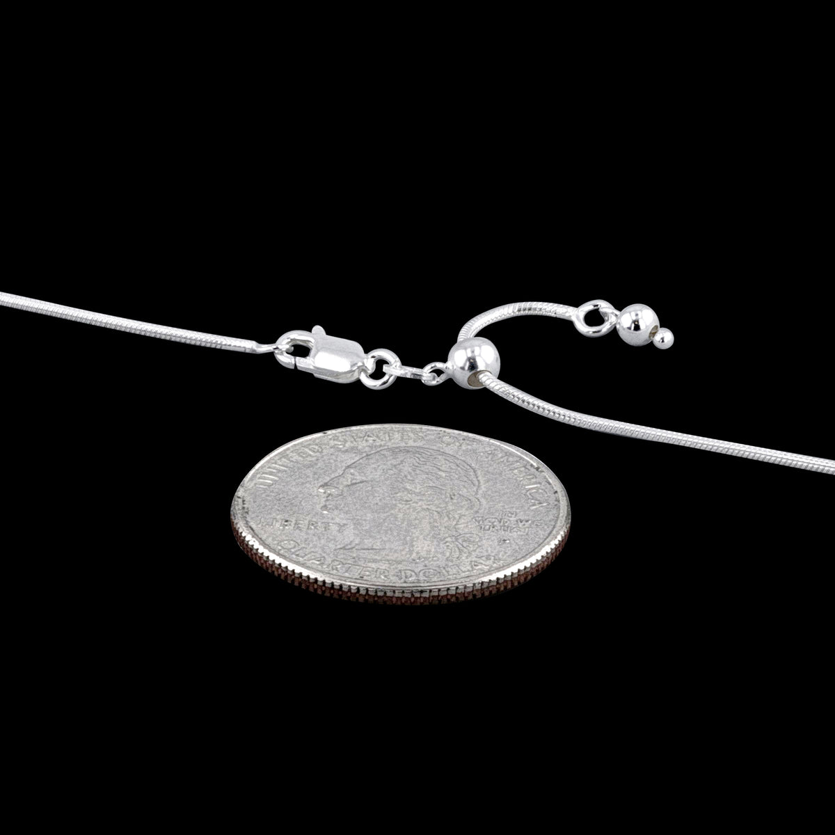 Snake Adjustable 025 - 1.1mm - Sterling Silver Snake Adjustable Chain Necklace